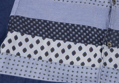 COMME des GARCONS HOMME Pattern Panel T-Shirt Blue Size L
