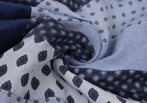 COMME des GARCONS HOMME Pattern Panel T-Shirt Blue Size L