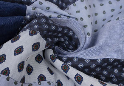 COMME des GARCONS HOMME Pattern Panel T-Shirt Blue Size L