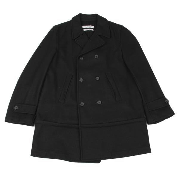 COMME des GARCONS SHIRT Wool Blend Hem Peacoat Black Coat Size M