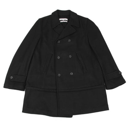COMME des GARCONS SHIRT Wool Blend Hem Peacoat Black Coat Size M