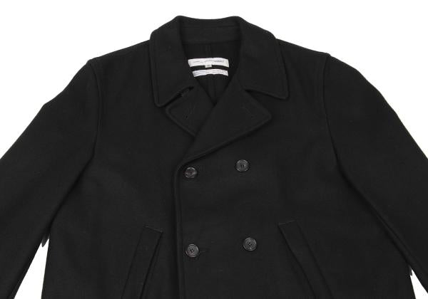 COMME des GARCONS SHIRT Wool Blend Hem Peacoat Black Coat Size M