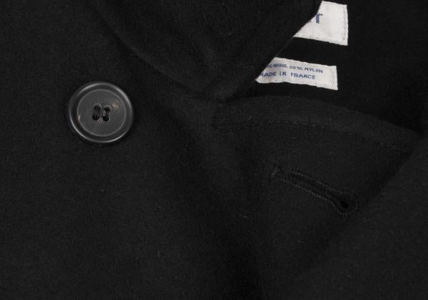 COMME des GARCONS SHIRT Wool Blend Hem Peacoat Black Coat Size M