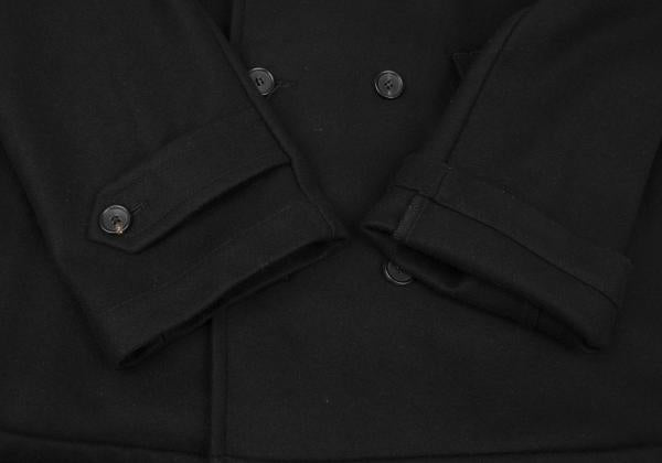 COMME des GARCONS SHIRT Wool Blend Hem Peacoat Black Coat Size M
