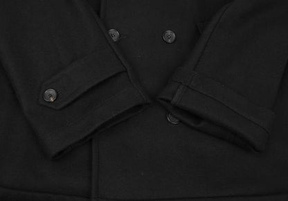 COMME des GARCONS SHIRT Wool Blend Hem Peacoat Black Coat Size M
