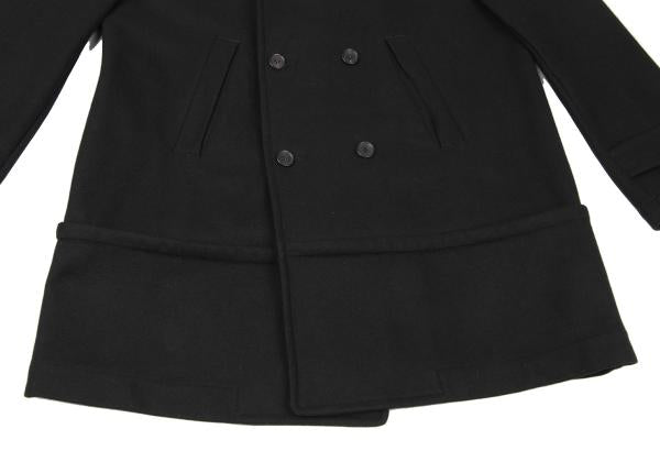 COMME des GARCONS SHIRT Wool Blend Hem Peacoat Black Coat Size M