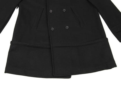 COMME des GARCONS SHIRT Wool Blend Hem Peacoat Black Coat Size M