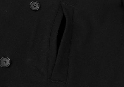 COMME des GARCONS SHIRT Wool Blend Hem Peacoat Black Coat Size M