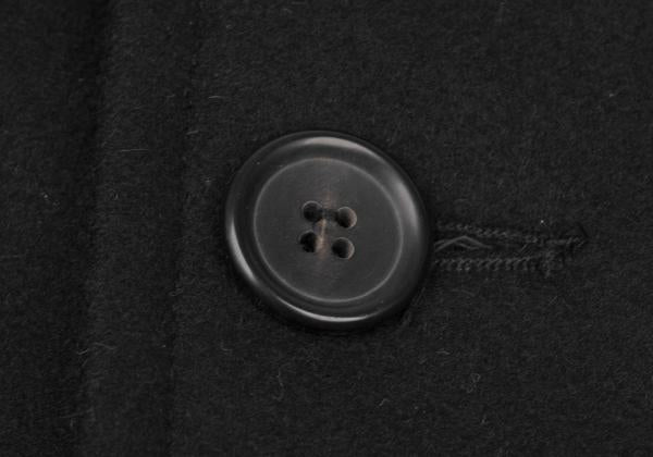 COMME des GARCONS SHIRT Wool Blend Hem Peacoat Black Coat Size M
