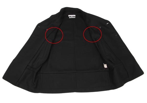 COMME des GARCONS SHIRT Wool Blend Hem Peacoat Black Coat Size M