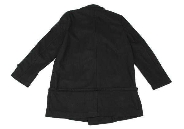 COMME des GARCONS SHIRT Wool Blend Hem Peacoat Black Coat Size M