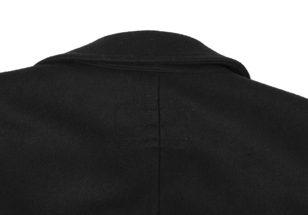 COMME des GARCONS SHIRT Wool Blend Hem Peacoat Black Coat Size M