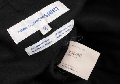 COMME des GARCONS SHIRT Wool Blend Hem Peacoat Black Coat Size M