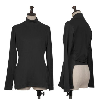 JUNIOR GAULTIER Back Panel Mock Neck Sweater Black Size 40