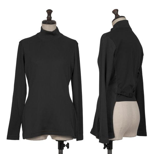 JUNIOR GAULTIER Back Panel Mock Neck Sweater Black Size 40
