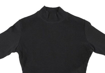 JUNIOR GAULTIER Back Panel Mock Neck Sweater Black Size 40