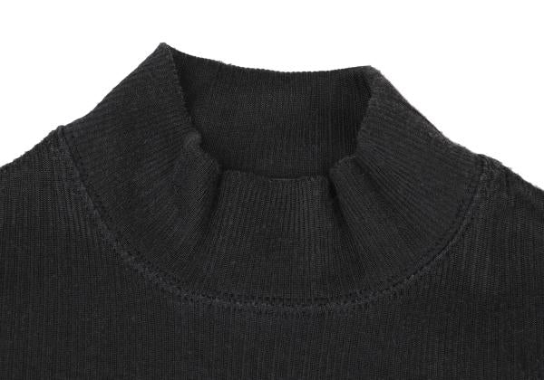JUNIOR GAULTIER Back Panel Mock Neck Sweater Black Size 40