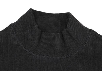 JUNIOR GAULTIER Back Panel Mock Neck Sweater Black Size 40