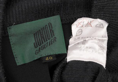 JUNIOR GAULTIER Back Panel Mock Neck Sweater Black Size 40