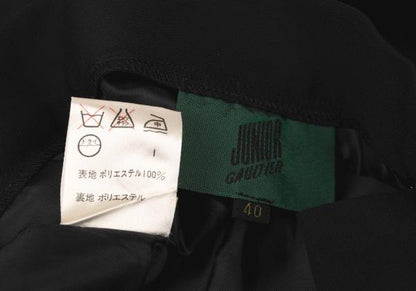 JUNIOR GAULTIER Black Poly Zip Design Skirt Size 40