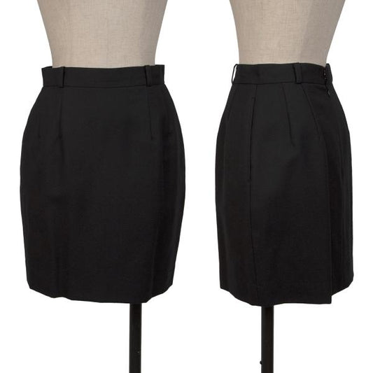 JUNIOR GAULTIER Wool A-Line Skirt Black Size 40