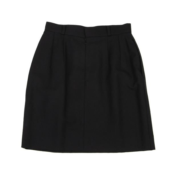 JUNIOR GAULTIER Wool A-Line Skirt Black Size 40