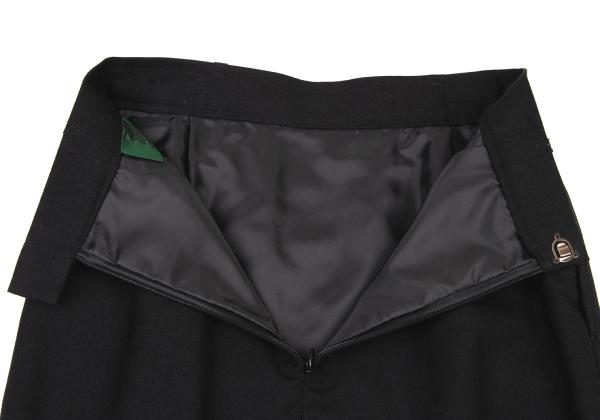JUNIOR GAULTIER Wool A-Line Skirt Black Size 40