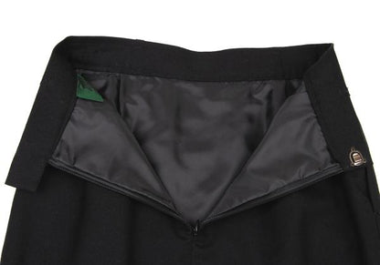 JUNIOR GAULTIER Wool A-Line Skirt Black Size 40