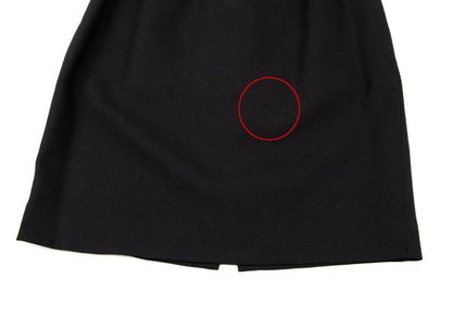 JUNIOR GAULTIER Wool Stitch Design Midi Skirt Black Size 40