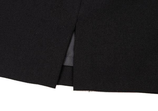 JUNIOR GAULTIER Wool Stitch Design Midi Skirt Black Size 40