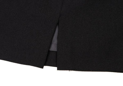 JUNIOR GAULTIER Wool Stitch Design Midi Skirt Black Size 40