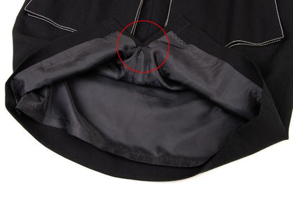 JUNIOR GAULTIER Wool Stitch Design Midi Skirt Black Size 40