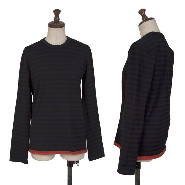 COMME des GARCONS Garment Dyed Striped L/S Tee Blue Size SS