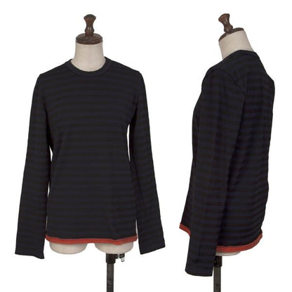COMME des GARCONS Garment Dyed Striped L/S Tee Blue Size SS
