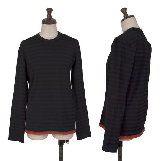 COMME des GARCONS Garment Dyed Striped L/S Tee Blue Size SS
