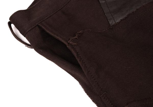 Y's Raw Edge Leather Patchwork Pants Brown Size 1