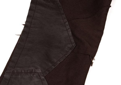 Y's Raw Edge Leather Patchwork Pants Brown Size 1