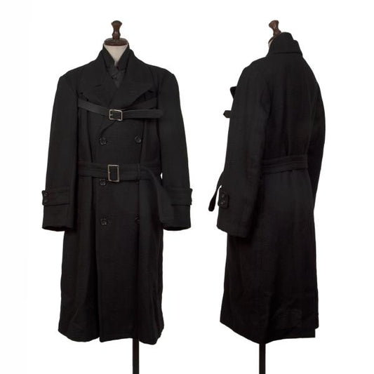 COMME des GARCONS Belted Layered Wool Coat Size S