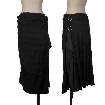 COMME des GARCONS 03AW Mixed Jacquard Wrap Skirt Gray Size S
