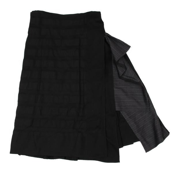 COMME des GARCONS 03AW Mixed Jacquard Wrap Skirt Gray Size S