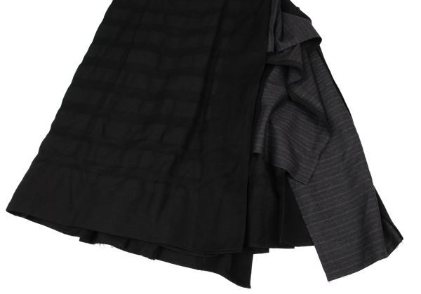 COMME des GARCONS 03AW Mixed Jacquard Wrap Skirt Gray Size S