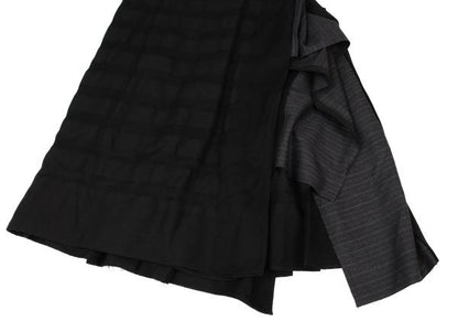 COMME des GARCONS 03AW Mixed Jacquard Wrap Skirt Gray Size S