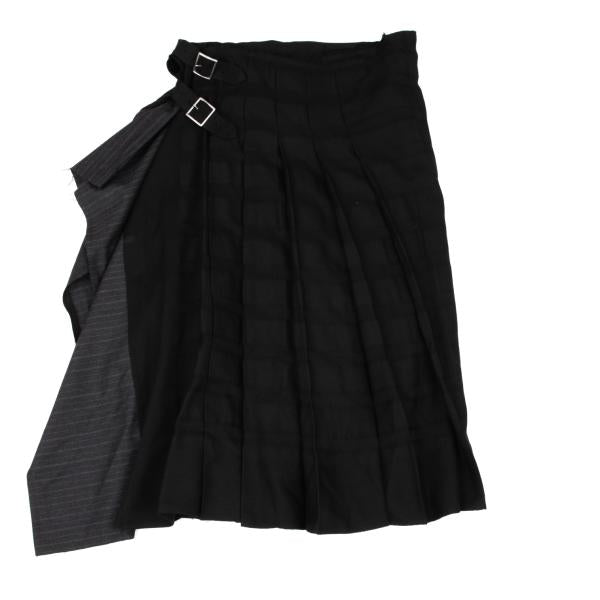 COMME des GARCONS 03AW Mixed Jacquard Wrap Skirt Gray Size S