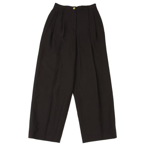 GUCCI Wool Two-Pleat Pants Dark Brown Size 42