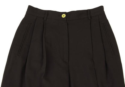 GUCCI Wool Two-Pleat Pants Dark Brown Size 42