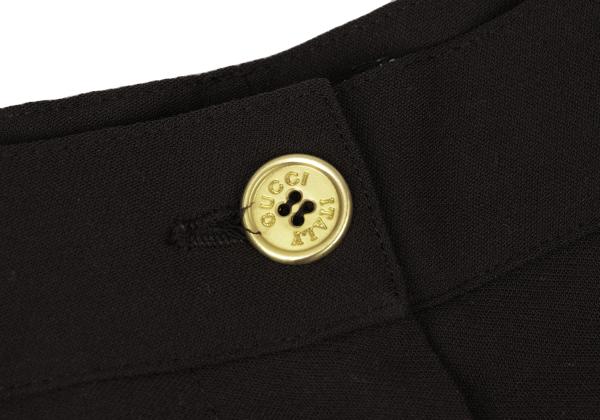 GUCCI Wool Two-Pleat Pants Dark Brown Size 42