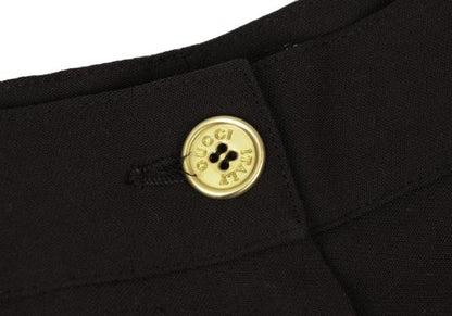 GUCCI Wool Two-Pleat Pants Dark Brown Size 42