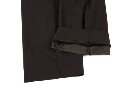 GUCCI Wool Two-Pleat Pants Dark Brown Size 42