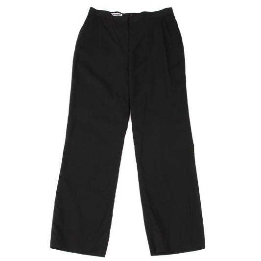 JIL SANDER Wool Blend Straight Pants Black Size 36