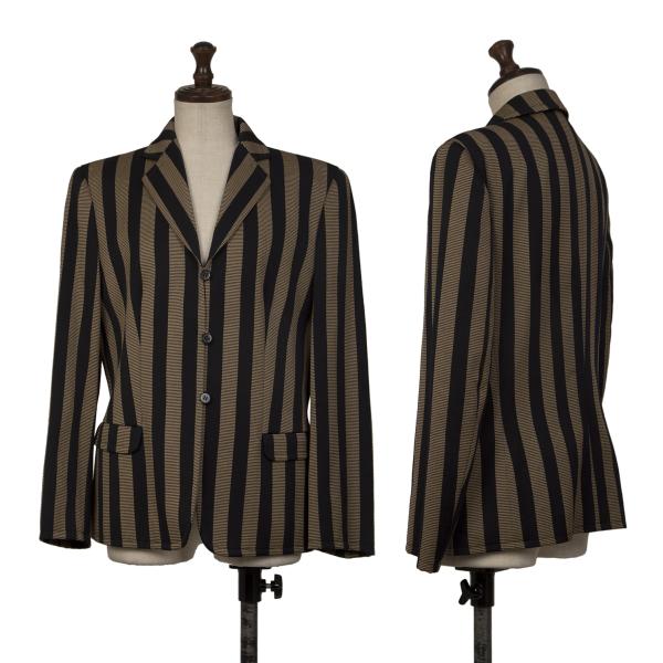 GIORGIO ARMANI Wool Stripe 3-Button Jacket Beige Size 40